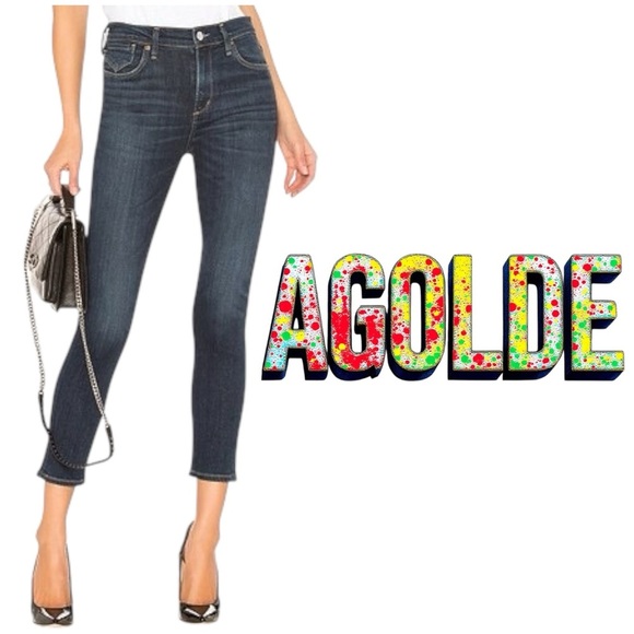 AGOLDE 
Sophie High Rise Skinny Crop Jeans in Starland blue size 27 - Picture 1 of 8